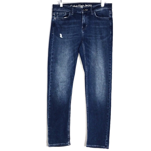 Calvin Klein Denim - CALVIN KLEIN ULTIMATE SKINNY ONE RIP JEANS 30 BLUE